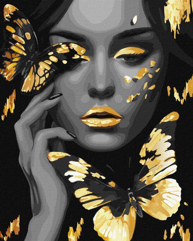 40x50cm Metallic Paints Devojka sa zlatnim leptirima 
