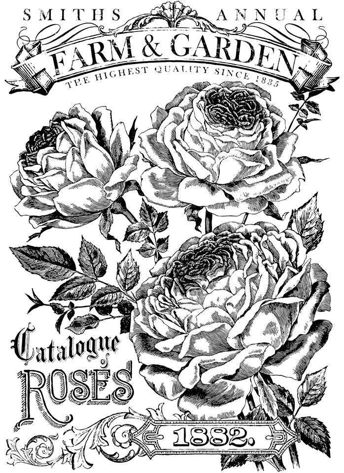 ANNIE SLOAN TRANSFER PAPIR-CATALOGUE OF  ROSES 61x84cm