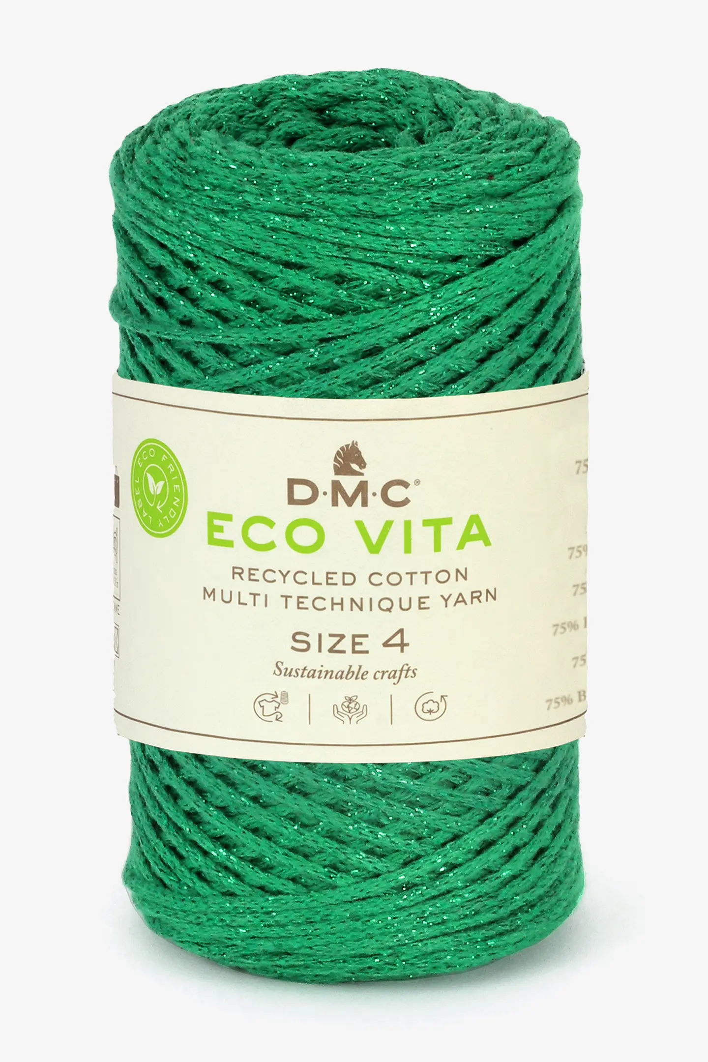 COTTON RECYCLE ECO VITA 4MM METALLIC 