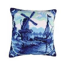 Cross-stitch cushion, 40cm x 40cm, Collection D`Art