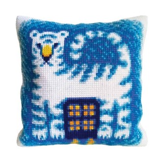 Cross-stitch cushion kit `Dusk tiger`, 40cm x 40cm, Collection D`Art