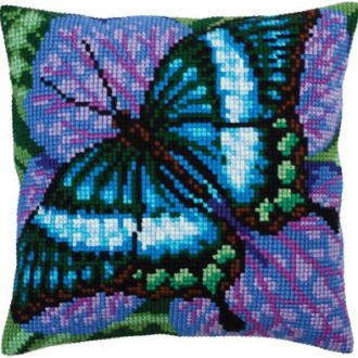 Cross-stitch cushion kit `Volatic turquoise`, 40cm x 40cm, Collection D`Art