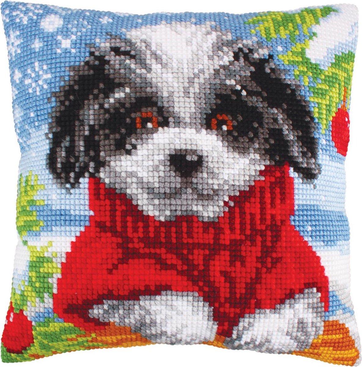 Cross-stitch cushion kit `Woolly winter`, 40cm x 40cm, Collection D`Art