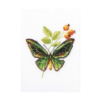 Štampani goblen `Briar and butterfly`, 8.5cm x 9cm