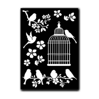 DEKOTRANSFER-A5-Cage and birds