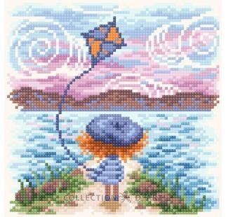 Diamond embroidery mosaic kit `Dreams about the sea`, 20cm x 20cm, Collection D`