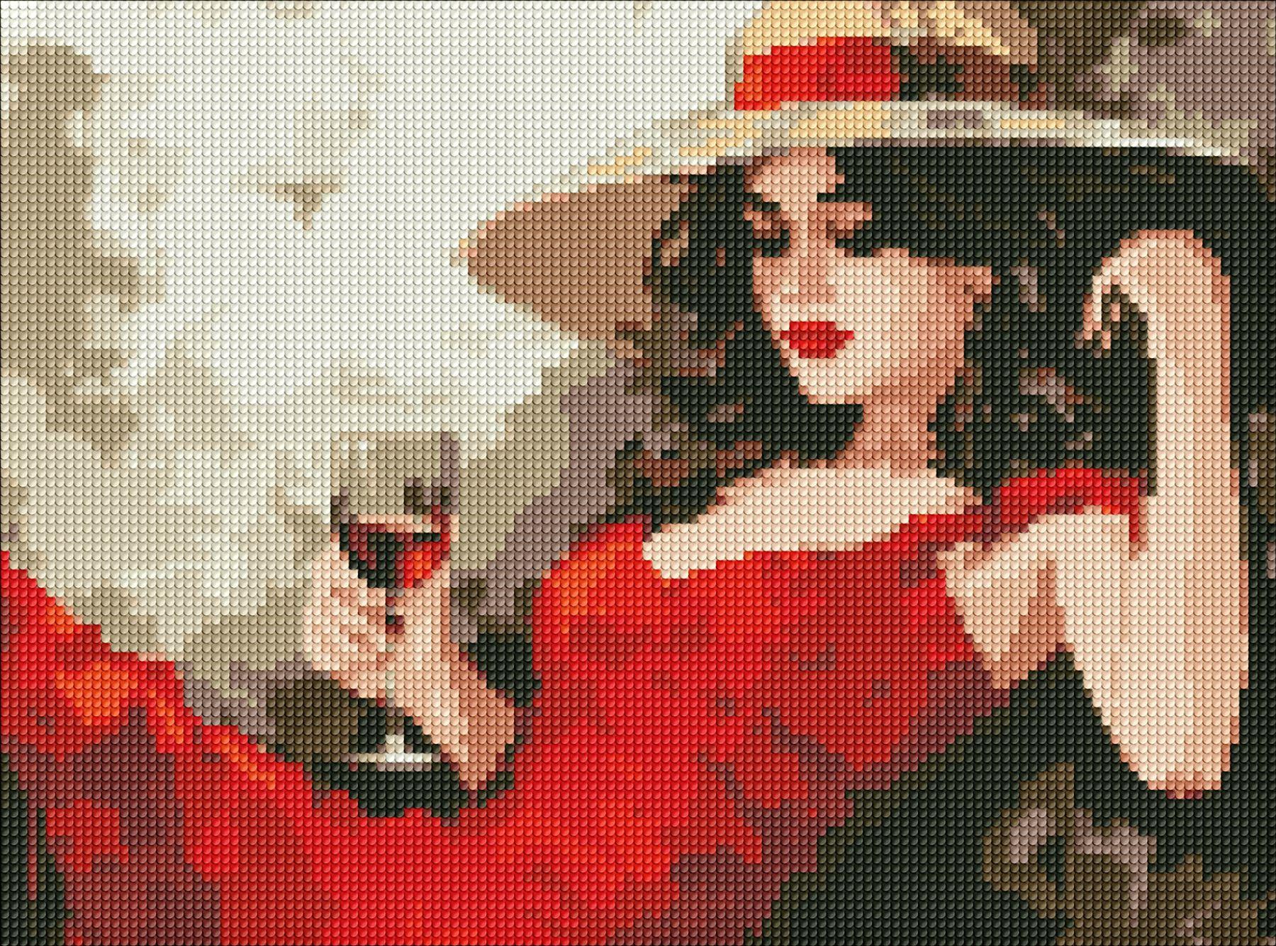 Diamond Mosaic Devojka sa šeširom 30x40cm