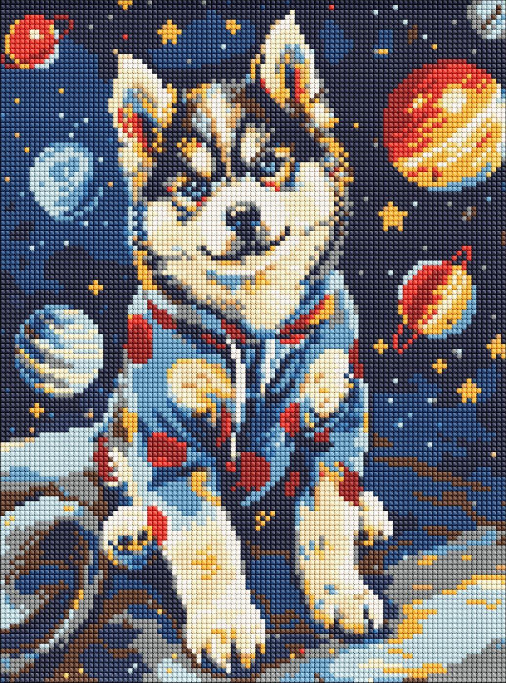 Diamond Mosaic Haski u Svemiru 30x40cm