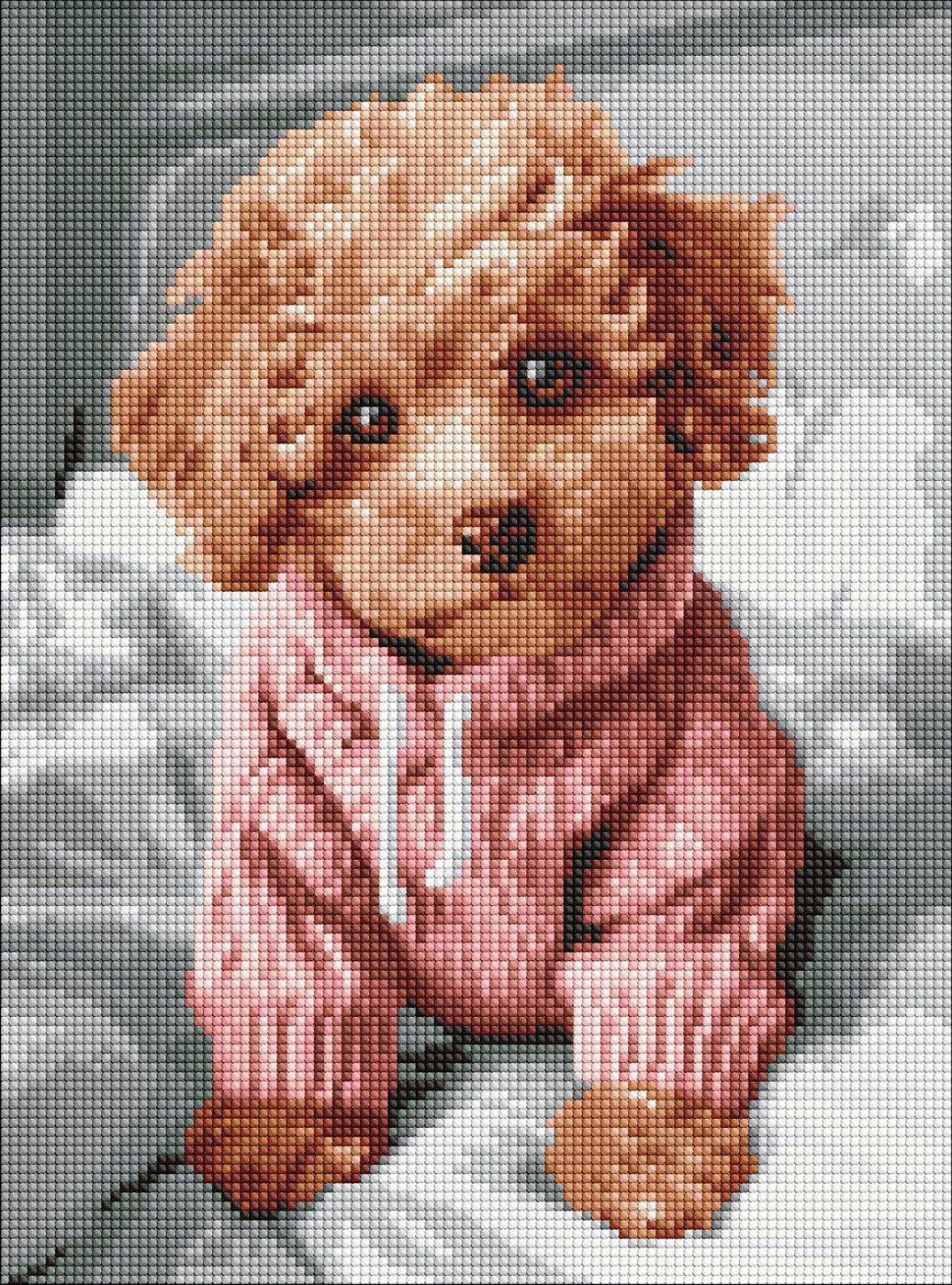 Diamond Mosaic Neodoljivi mali pas 30x40cm