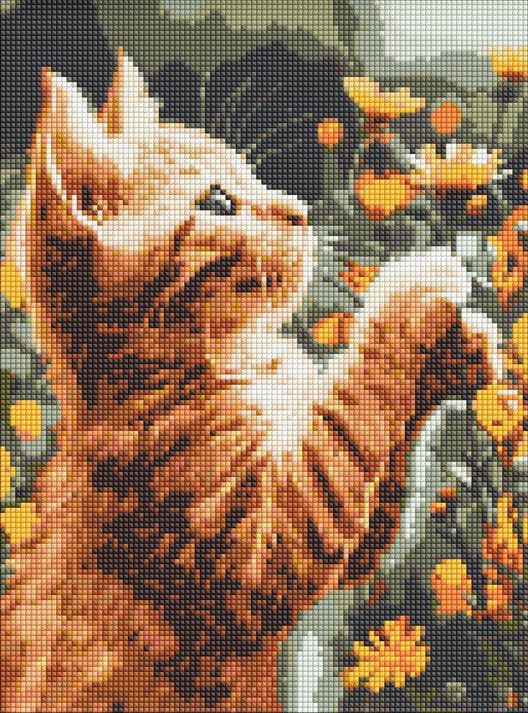 Diamond Mosaic Riđe mače 30x40cm