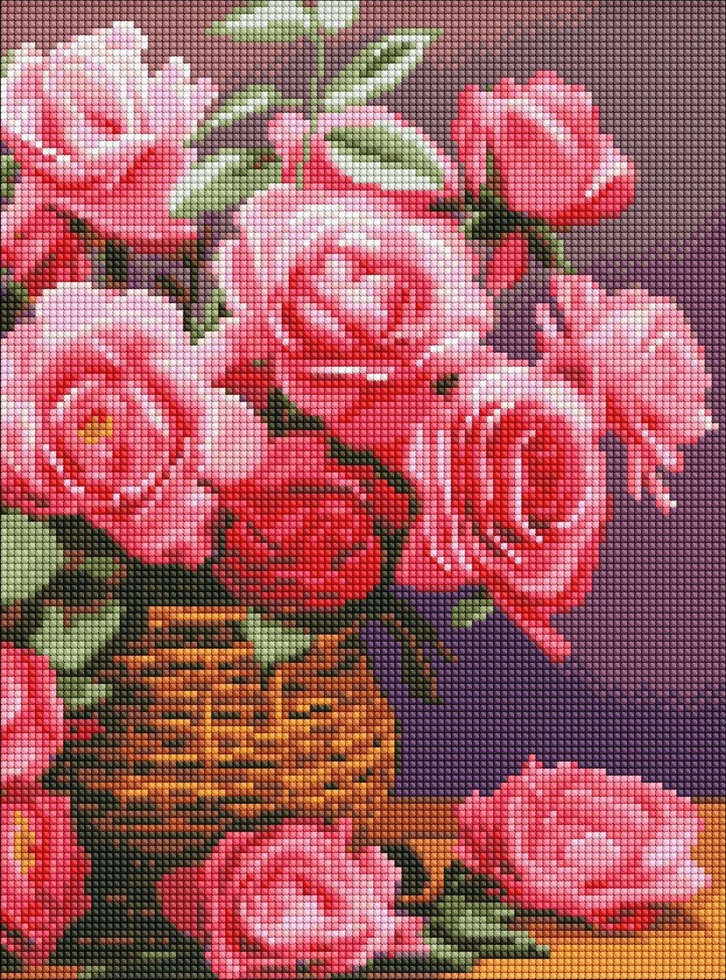 Diamond Mosaic Ruže 30x40cm