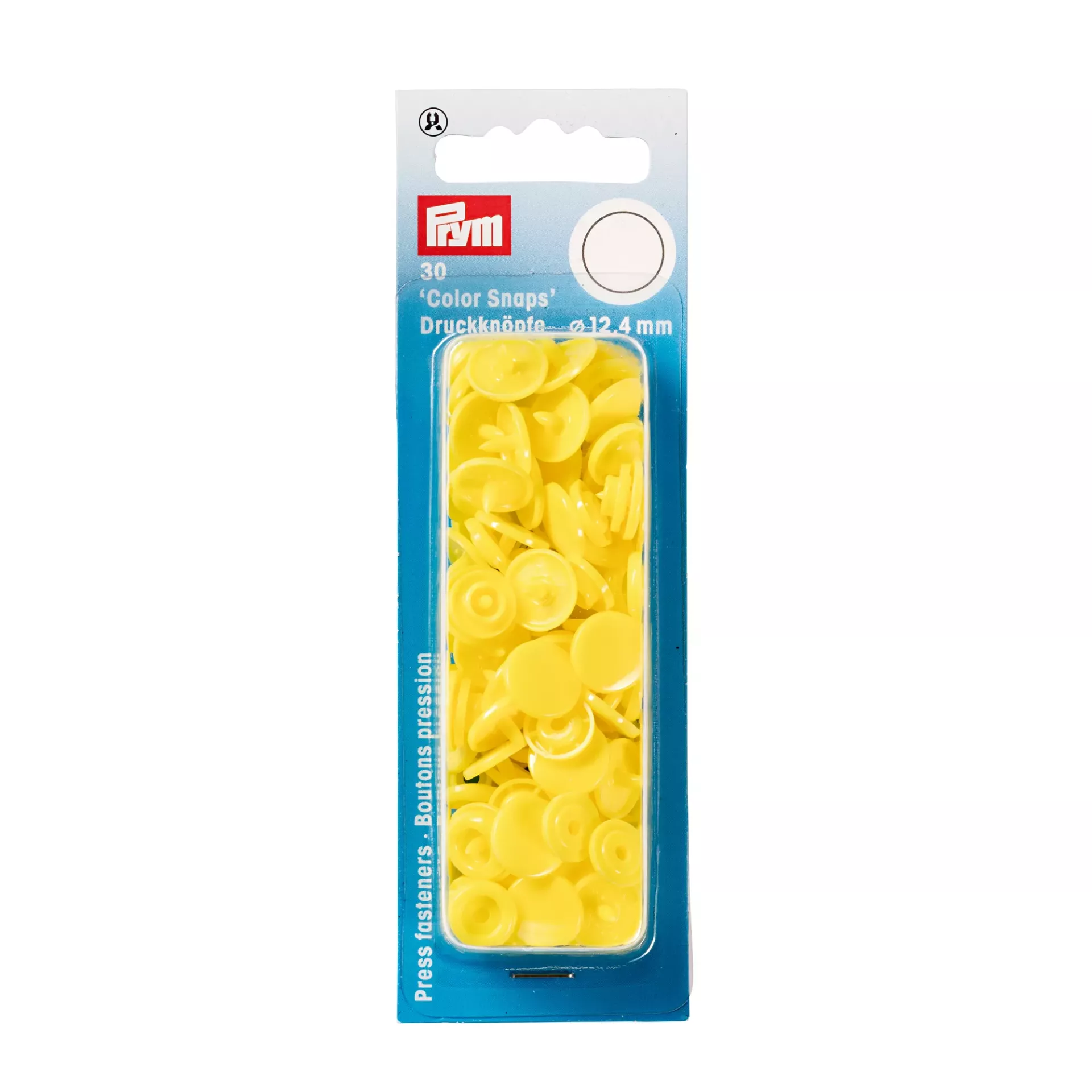 Drikeri plastični 12,4mm sv.žuti 30kom
