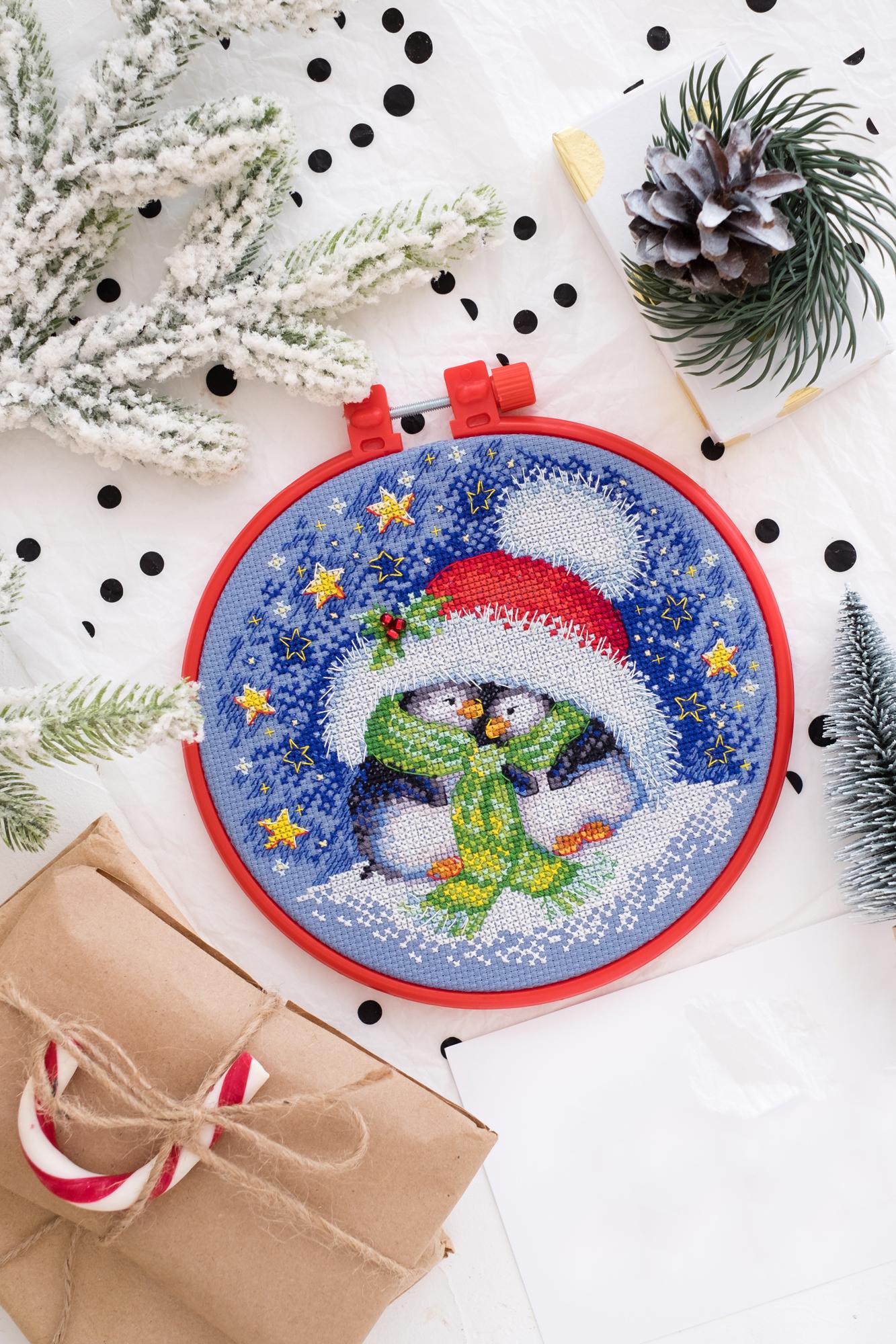 Goblen set sa obručem - Božićna čarolija u dvoje