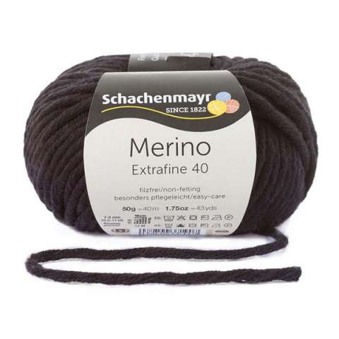 Merino Extrafine 40 – Crna 100% vuna