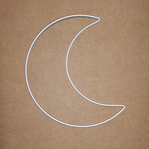 metal ring moon 19,5x25cm white