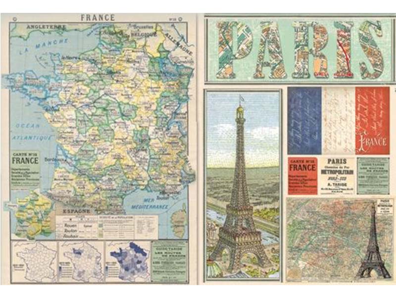 Papir za Decoupage -Travel France map