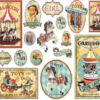 Papir za Decoupage - Vintage toys girl