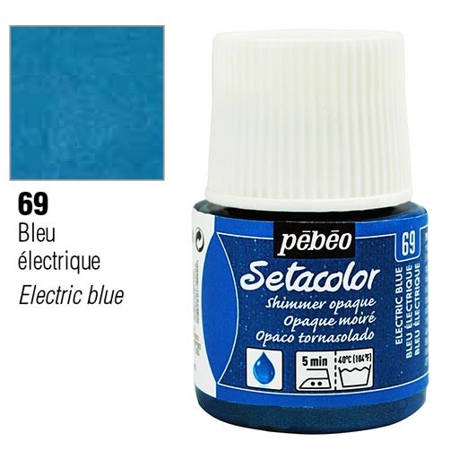 PEBEO SETACOLOR   SHIMMER OPAQUE  45ml ELECTRIC  BLUE