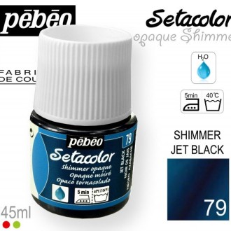 PEBEO SETACOLOR  SHIMMER OPAQUE  45ml  JET BLACK