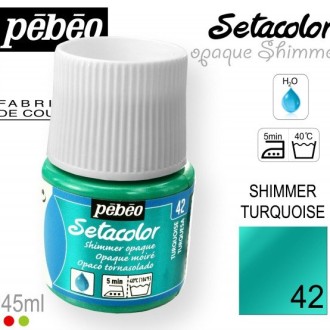 PEBEO SETACOLOR   SHIMMER OPAQUE  45ML TURQUOISE