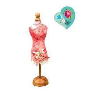 Pincushion `Rose dress form`, 7 x 6.5 x 29cm