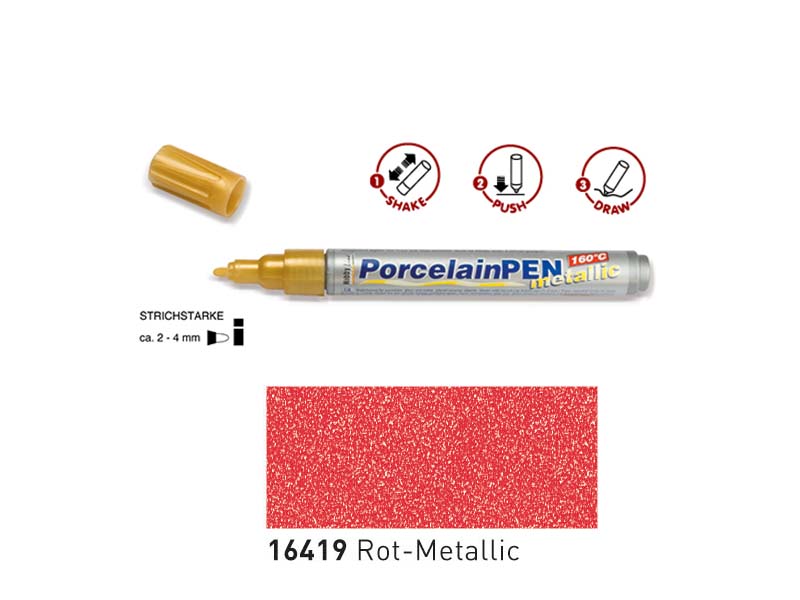 Porcelain Pen Metallic - Red