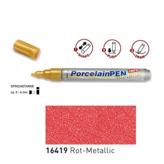 Porcelain Pen Metallic - Red