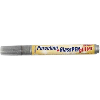 Porcelain + Glass Pen Glitter - Anthracite