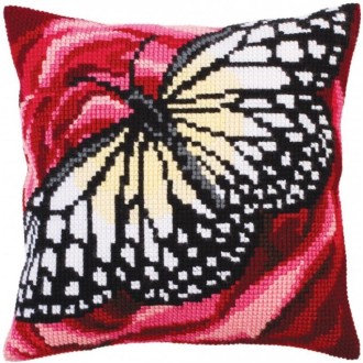Štampani set za vez jastučnice `Butterfly graphics`, 40cm x 40cm, Collection D`Art