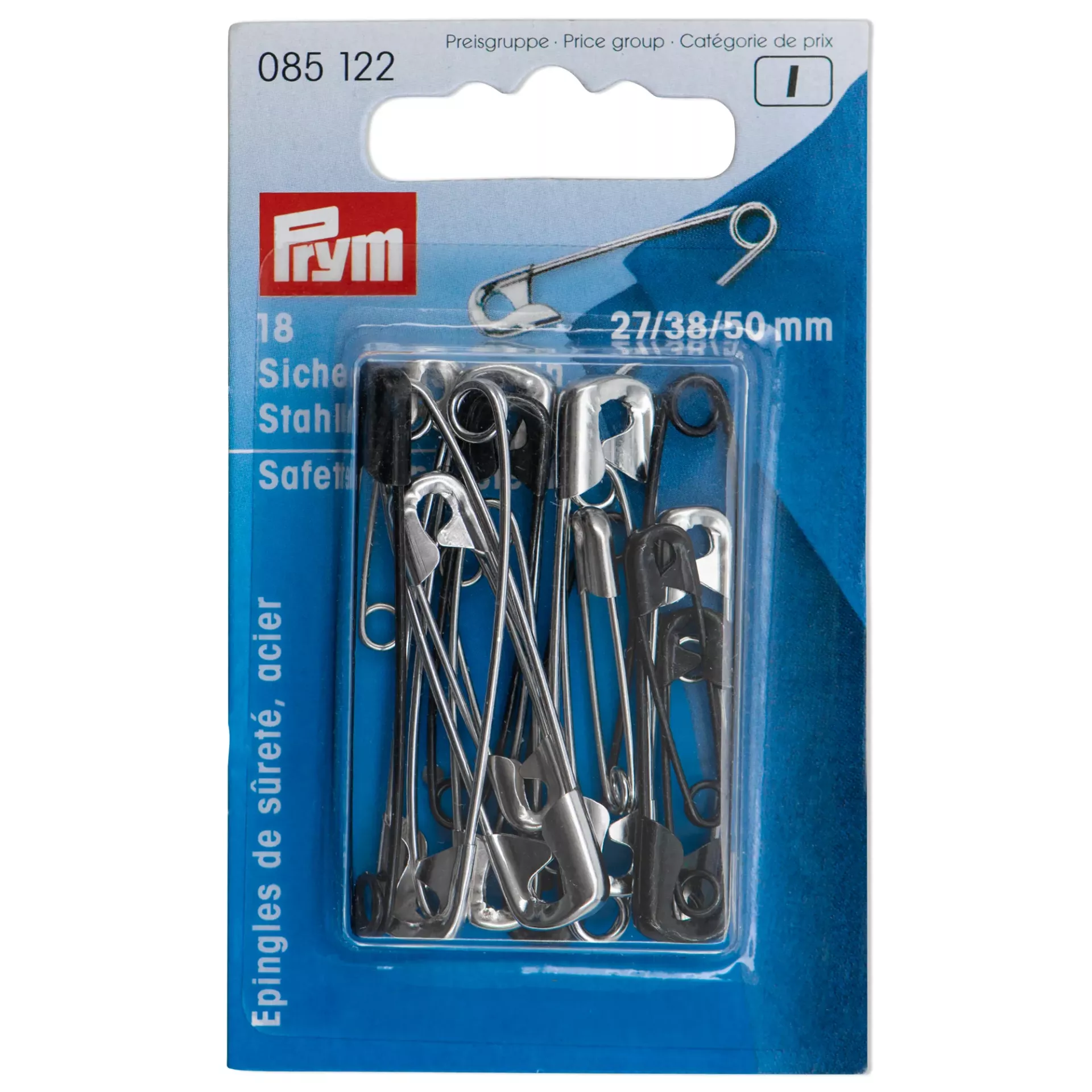Prym zihernadle  27/38/50 mm, srebrne/crne 