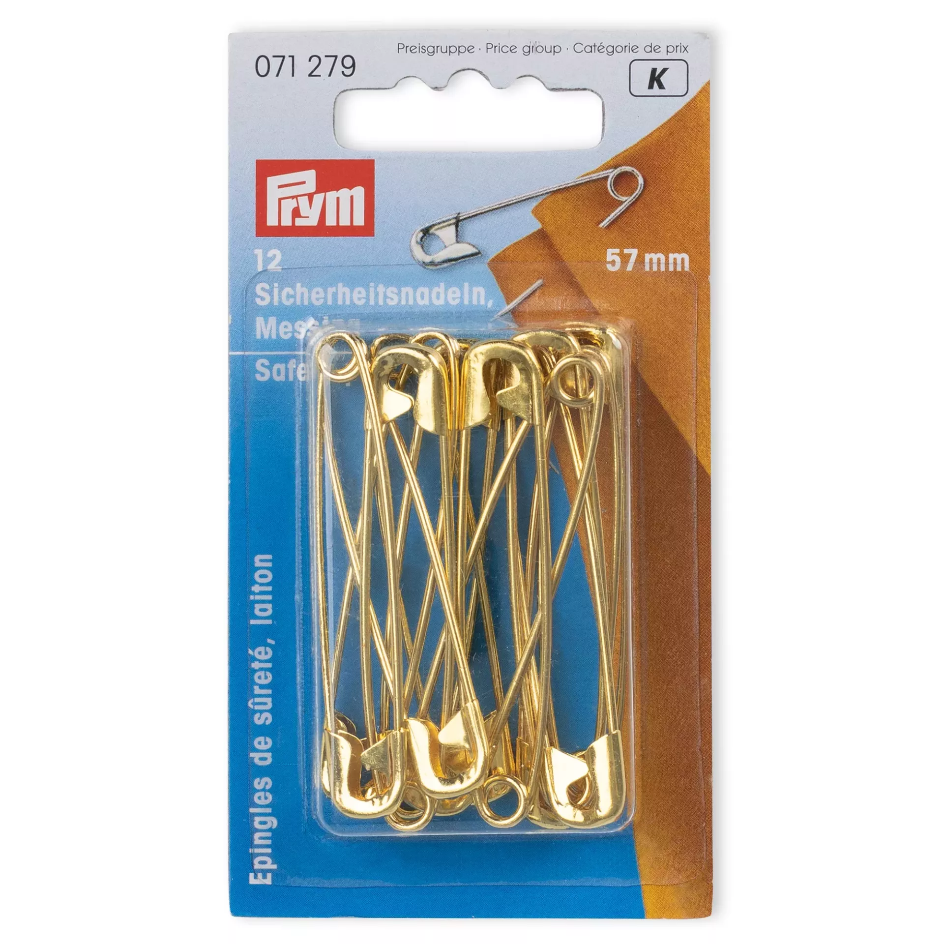 Prym zlatne Ziherndle 57mm 12kom