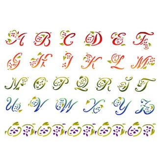 ŠABLON 30x44 Floral alphabet