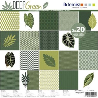 Set papira za scrapbooking Deep green 