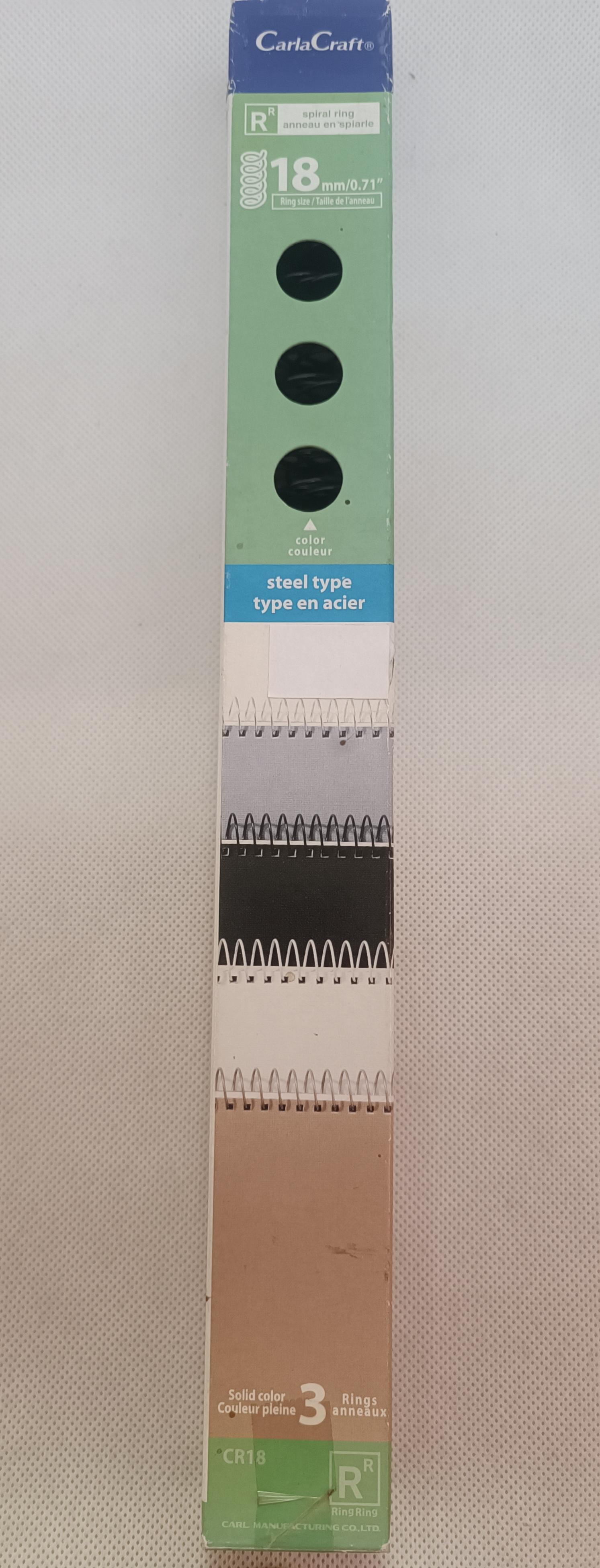 Spirala čelična za povezivanje notesa Crna 18 mm