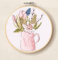 SPRING GARDEN JUG MEDIUM CROSS STITCH KI