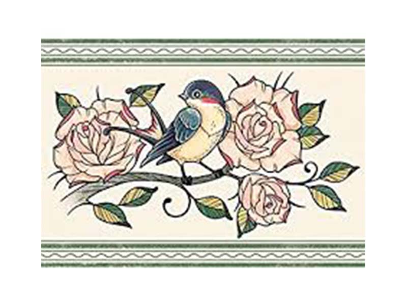 Štampani filc - Bird and roses