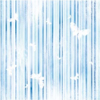 Štampani filc - Light Blue Strips with Butterfiles