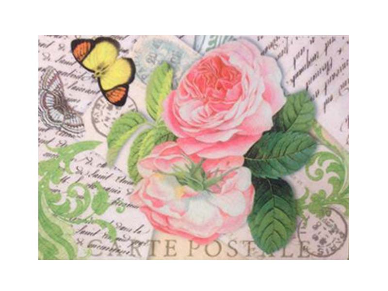 Štampani filc - Rose and butterfly