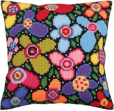 Štampani set za vez jastučnice `Flower glade`, 40cm x 40cm, Collection D`Art