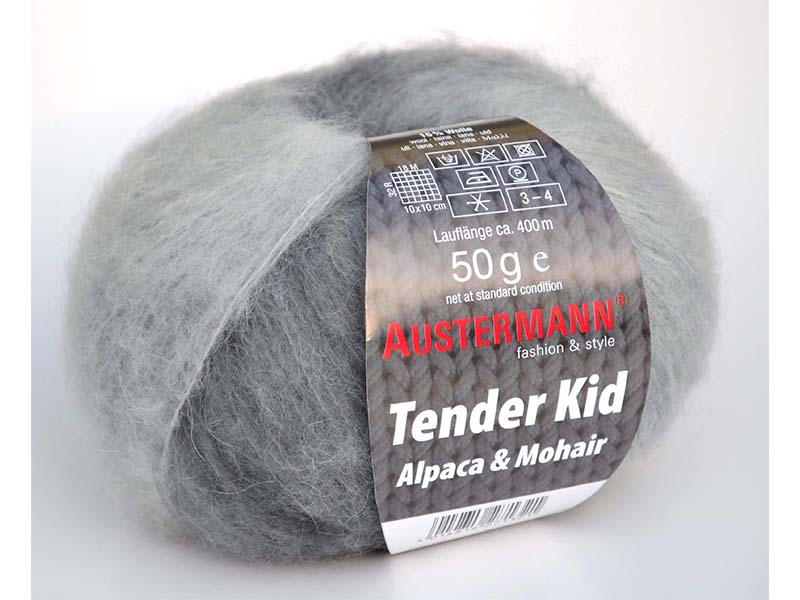TENDER KID - Siva -  40% alpaka, 20% moher, 25% poliamid, 15% vuna