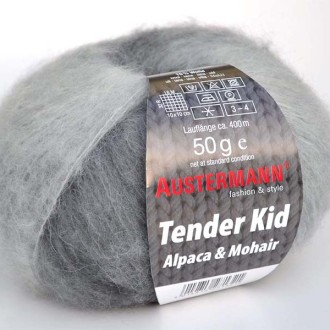 TENDER KID - Siva -  40% alpaka, 20% moher, 25% poliamid, 15% vuna